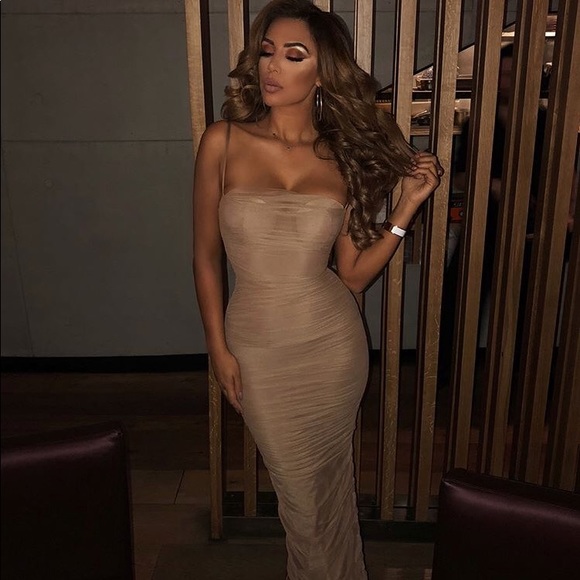 House of CB Dresses & Skirts - House of CB fornarina tan dress 😍